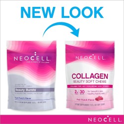 NeoCell Collagen Peptides Vitamin C & Hyaluronic Acid, Gluten Free, Supports Hair, Skin, & Nail Health, Collagen Type 1 and 3