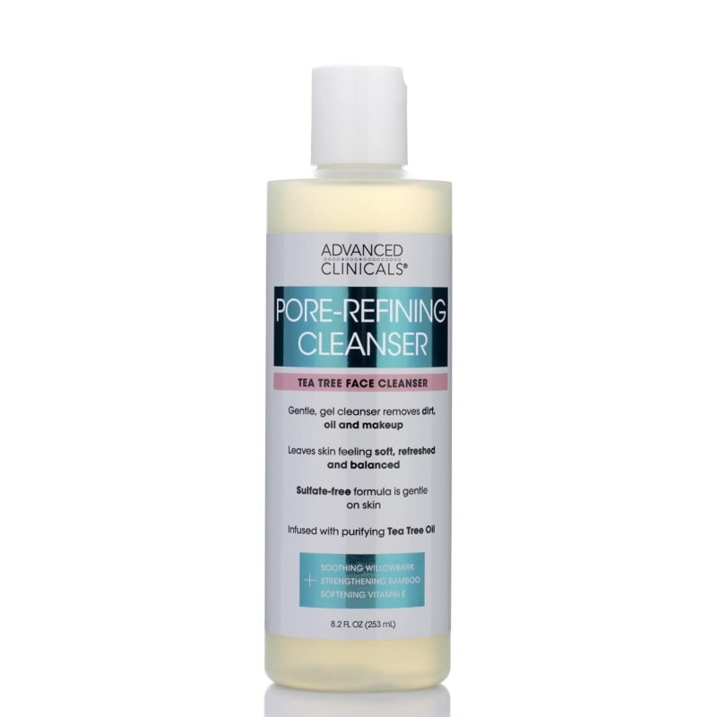Advanced Clinicals Face Wash Tea Tree Facial Gel Cleanser Gentle Makeup Remover, Pore Minimizer, Facial Wash 8.2 Fl Oz Advanced Clinicals Face Wash Tea Tree Facial Gel Cleanser Gentle Makeup Remover, Pore Minimizer, Facial Wash 8.2 Fl Oz