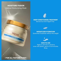 Mizani Moisture Fusion Intense Moisturizing Mask | Restores Hydration in Dry Curls & Coils| 16.9 Fl Oz