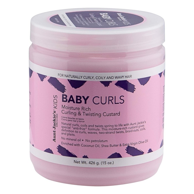 Aunt Jackie's Kids Baby Curls, Moisture Rich Curling and Twisting Custard for Naturally Curly, Coily and Wavy Hair, 15 oz Aunt Jackie's Kids Baby Curls, Moisture Rich Curling and Twisting Custard for Naturally Curly, Coily and Wavy Hair, 15 oz