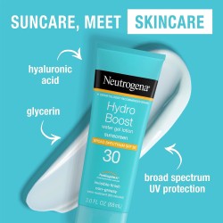 Neutrogena Hydro Boost Water Gel Sunscreen Lotion with Broad Spectrum SPF 30, 3 fl. Oz