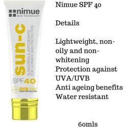 NIMUE Skin Technology SUN-C SPF 40 UVA/UVB High Protection Suncreen & Antioxidant 60ml / 2.0 fl. oz.