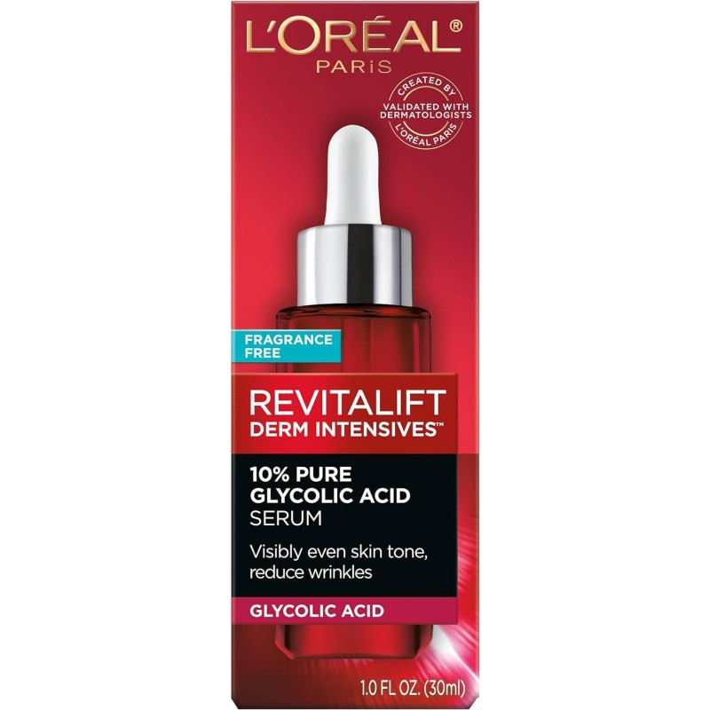 Glycolic Acid Peel Serum for Skin, L'Oreal Paris Revitalize Hydrates, 1 Oz Glycolic Acid Peel Serum for Skin, L'Oreal Paris Revitalize Hydrates, 1 Oz