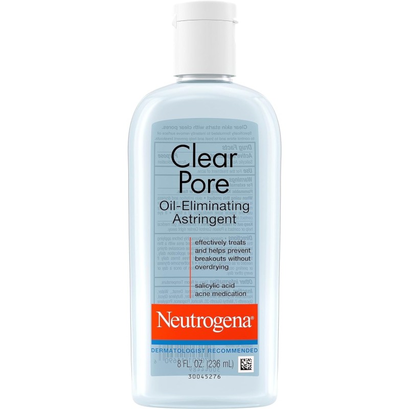 Neutrogena Clear Pore Oil-Eliminating Astringent with Salicylic Acid, Pore Clearing Treatment for Acne-Prone Skin, 8 fl. Oz Neutrogena Clear Pore Oil-Eliminating Astringent with Salicylic Acid, Pore Clearing Treatment for Acne-Prone Skin, 8 fl. Oz