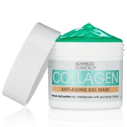 Advanced Clinicals Collagen Gel Facial Mask Anti Aging Skin Care Moisturizer W/Coconut Oil