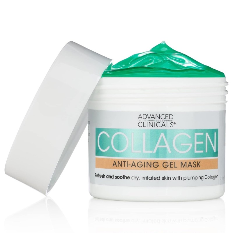Advanced Clinicals Collagen Gel Facial Mask Anti Aging Skin Care Moisturizer W/Coconut Oil Advanced Clinicals Collagen Gel Facial Mask Anti Aging Skin Care Moisturizer W/Coconut Oil