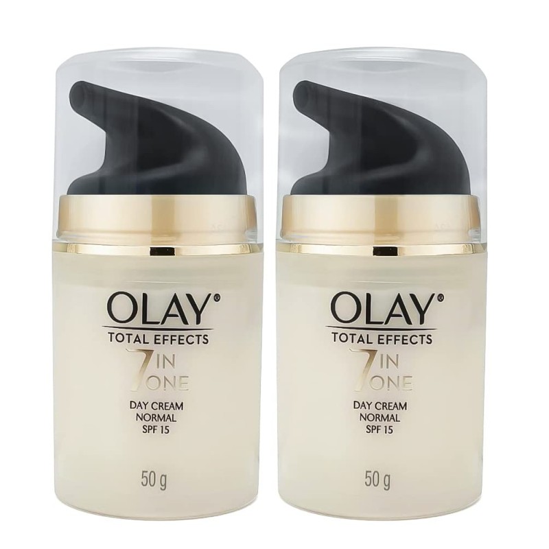 Olay Total Effects 7-in-1 Day Cream Normal, Fast Absorption Anti-Aging Daily Moisturizer with SPF 15, 50g