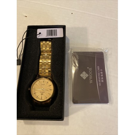 WOOR 8028 Men's Stainless Steel Band Analog Quartz Wrist Watch